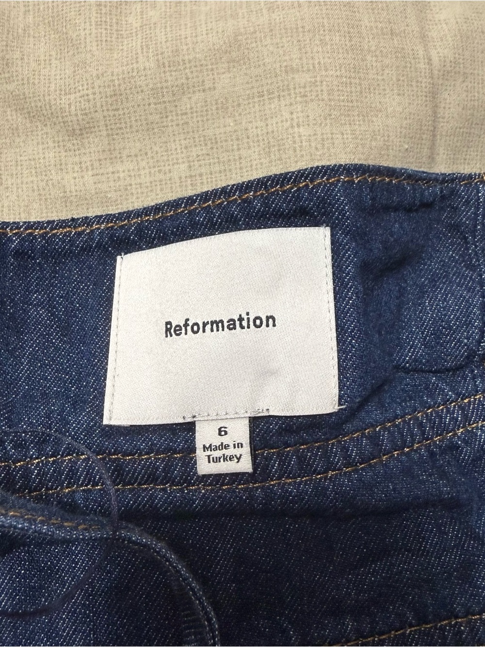 Reformation Dark Blue Denim Lace-Up Halter Top - Picture 3 of 8